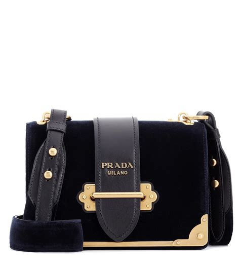 prada cahier tasche blau|Ink Blue/black Leather Prada Cahier Bag .